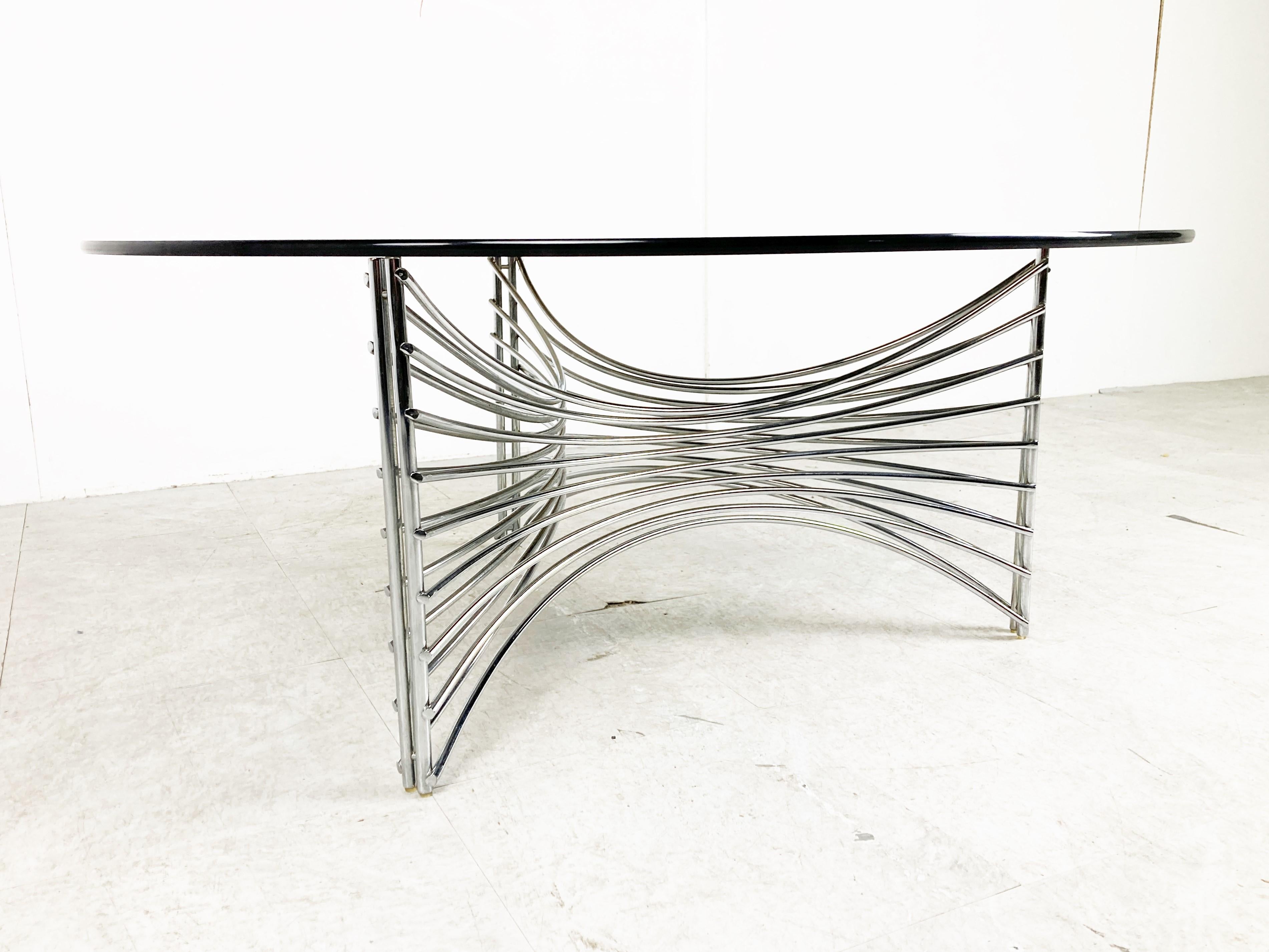 Space Age Chrome Wire Coffee Table, 1970s For Sale 5