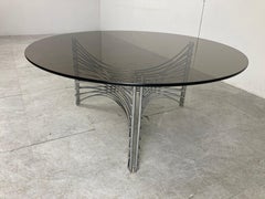 Space Age Chrome Wire Coffee Table, 1970s