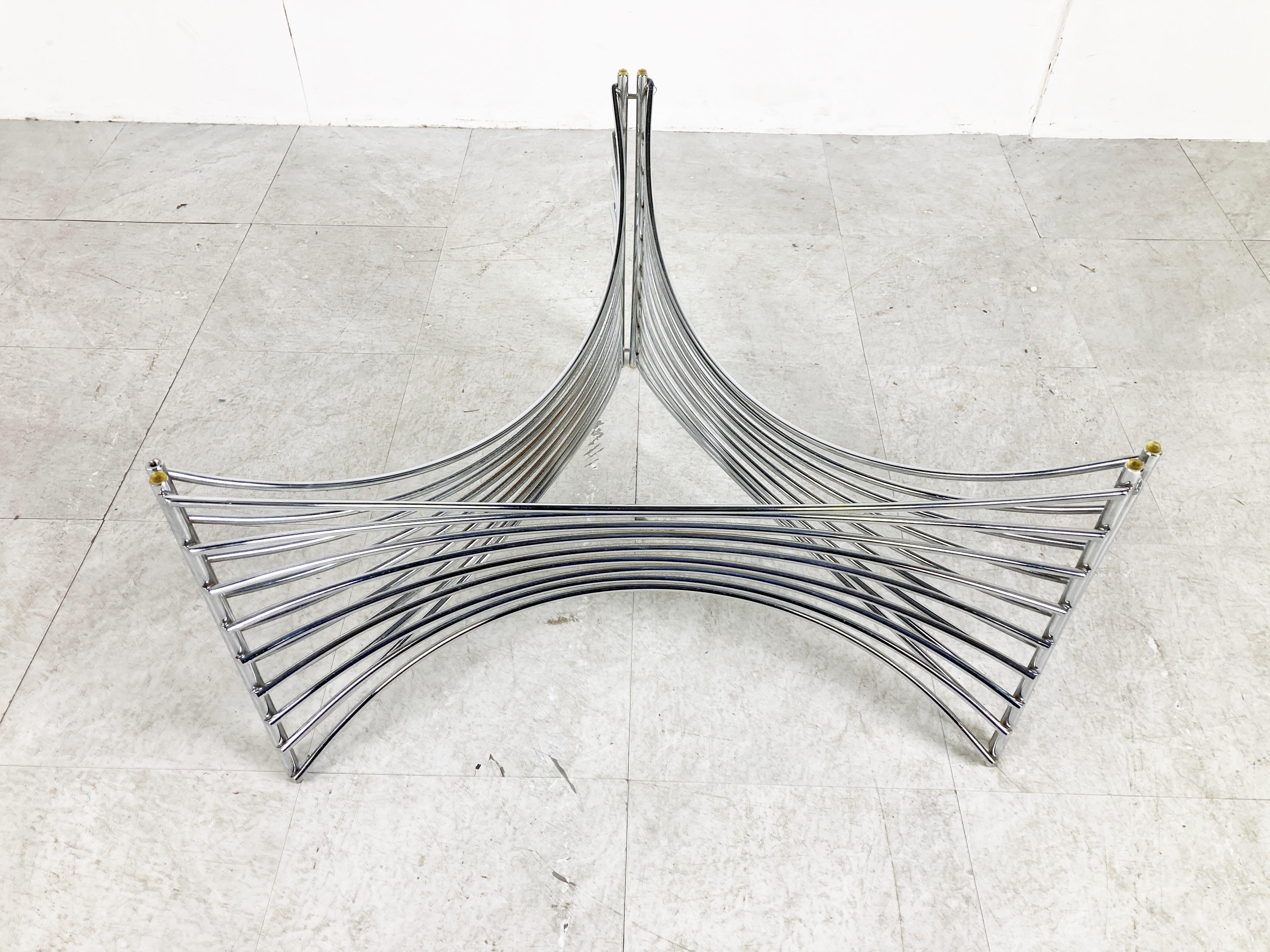 German Space Age Chrome Wire Coffee Table, 1970s For Sale