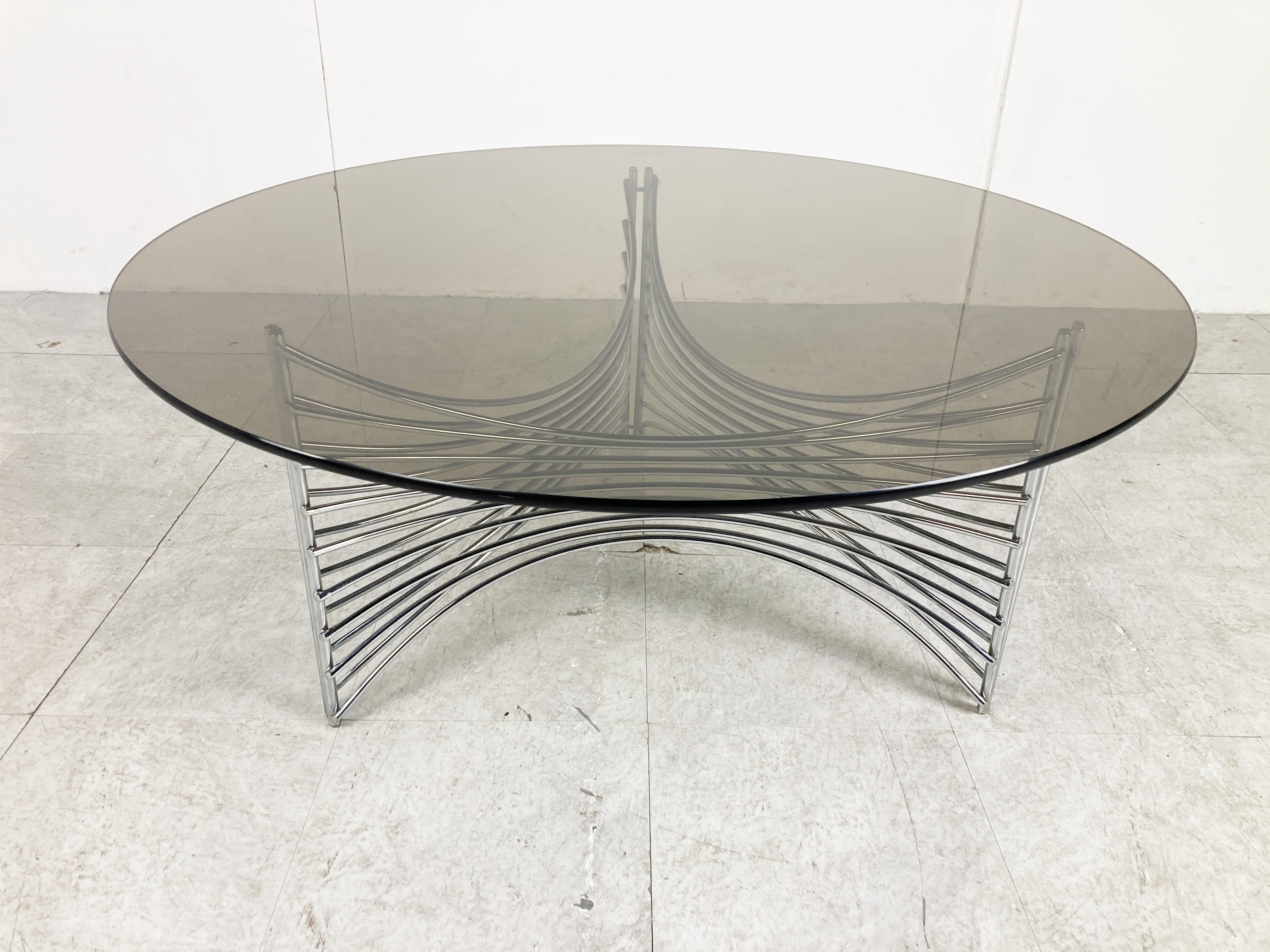 Space Age Chrome Wire Coffee Table, 1970s For Sale 3