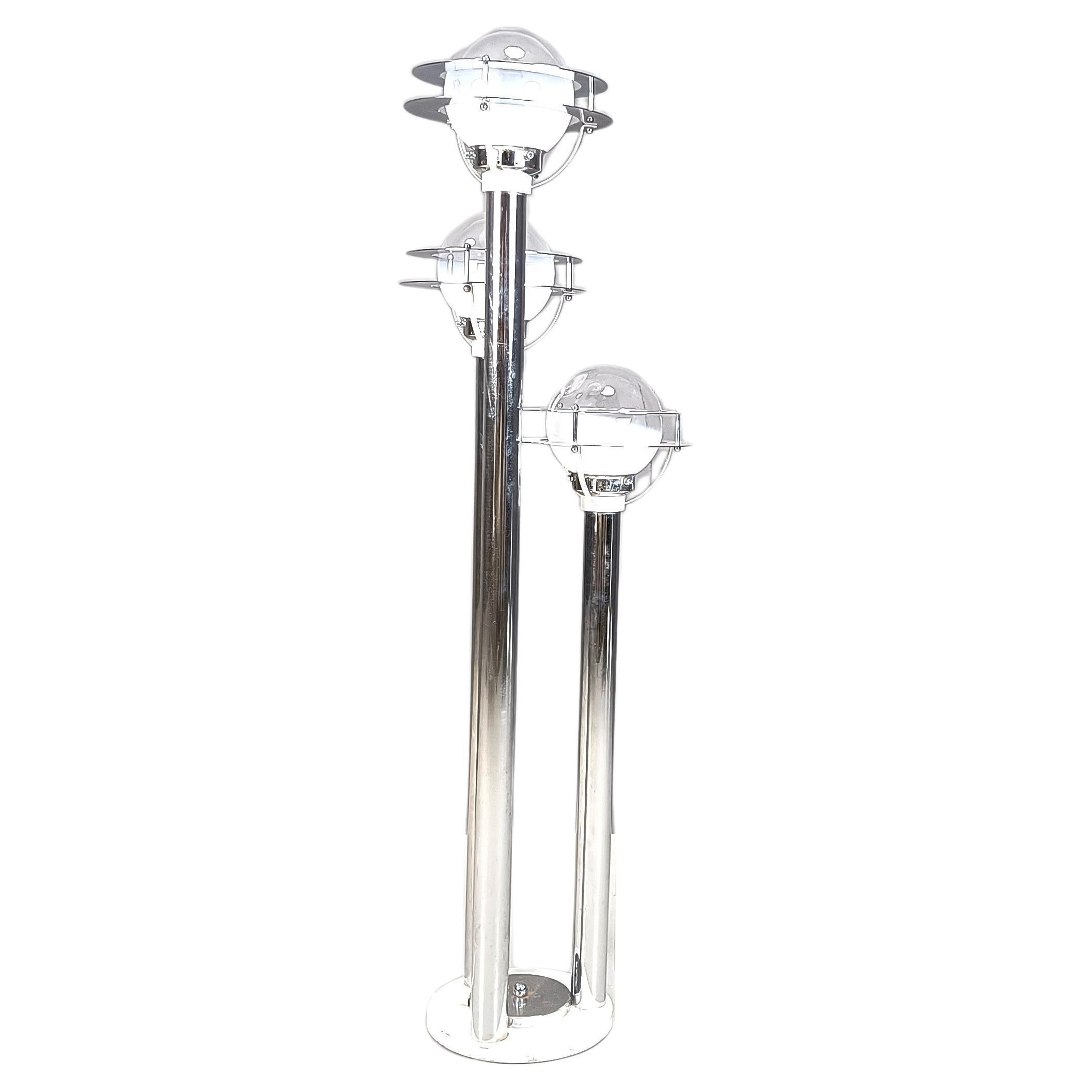 Space age chromed and glass floor lamp, 1970s