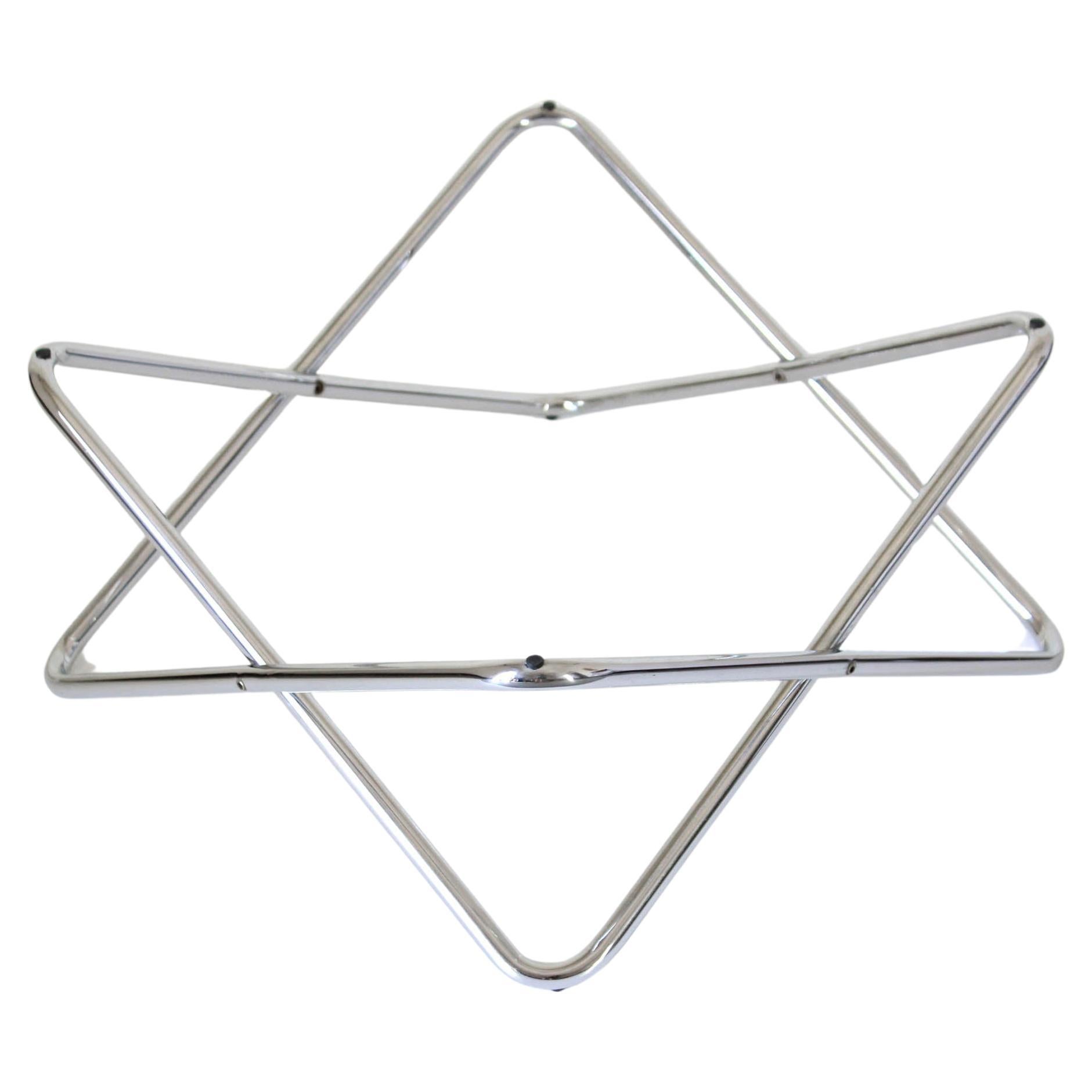 Late 20th Century Space Age Chromed Coffee Table with Smoked glass Top, Italy 1970s For Sale