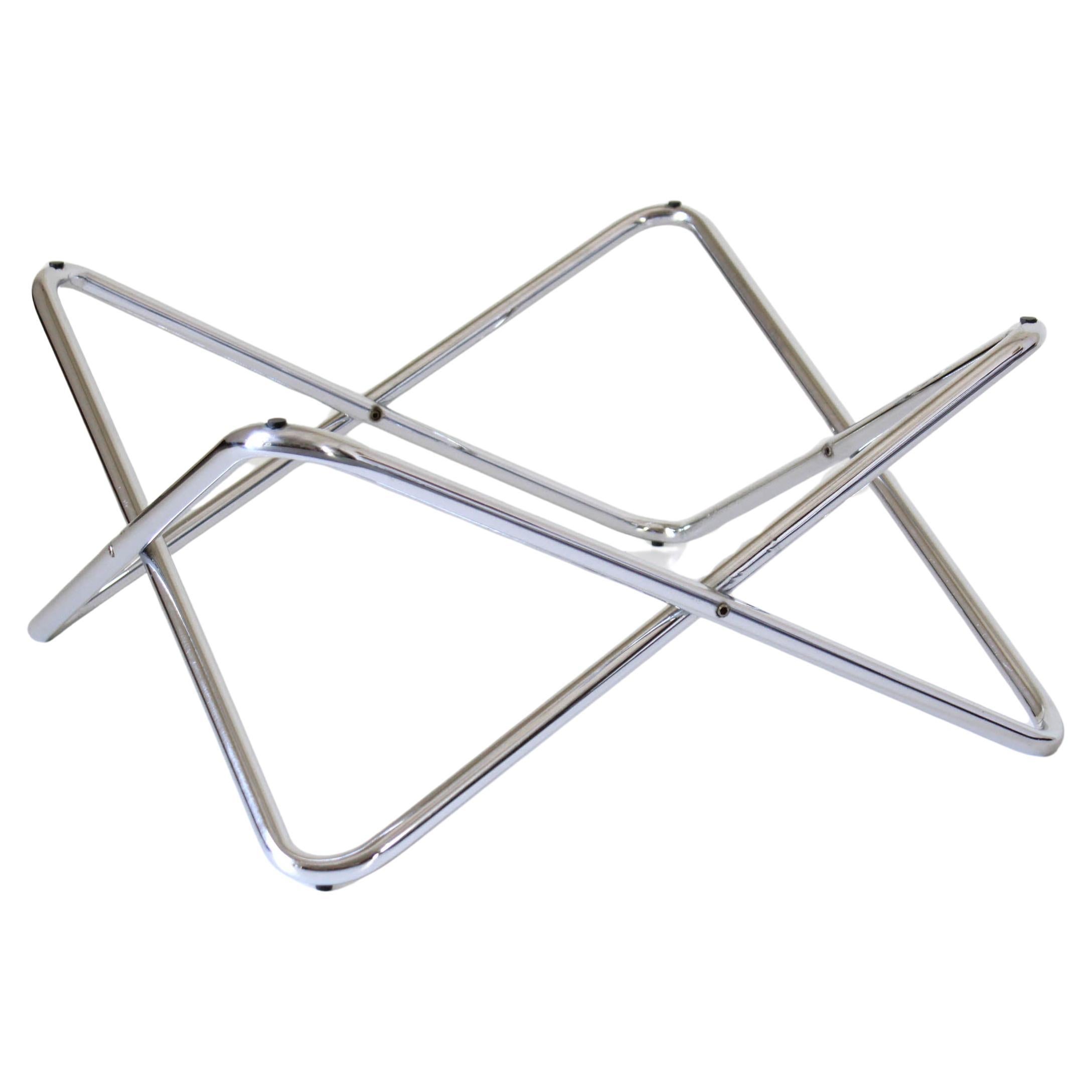 Smoked Glass Space Age Chromed Coffee Table with Smoked glass Top, Italy 1970s For Sale