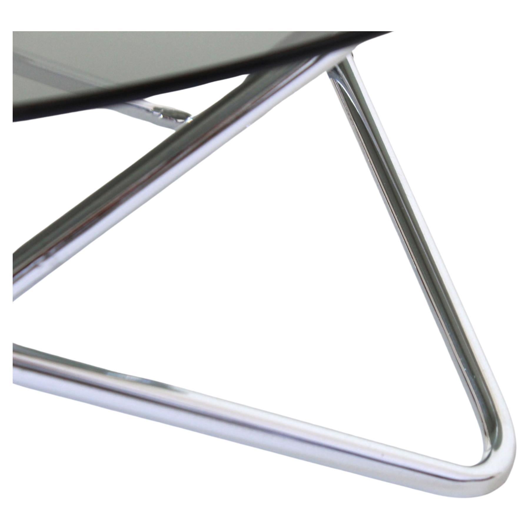 Space Age Chromed Coffee Table with Smoked glass Top, Italy 1970s For Sale 1