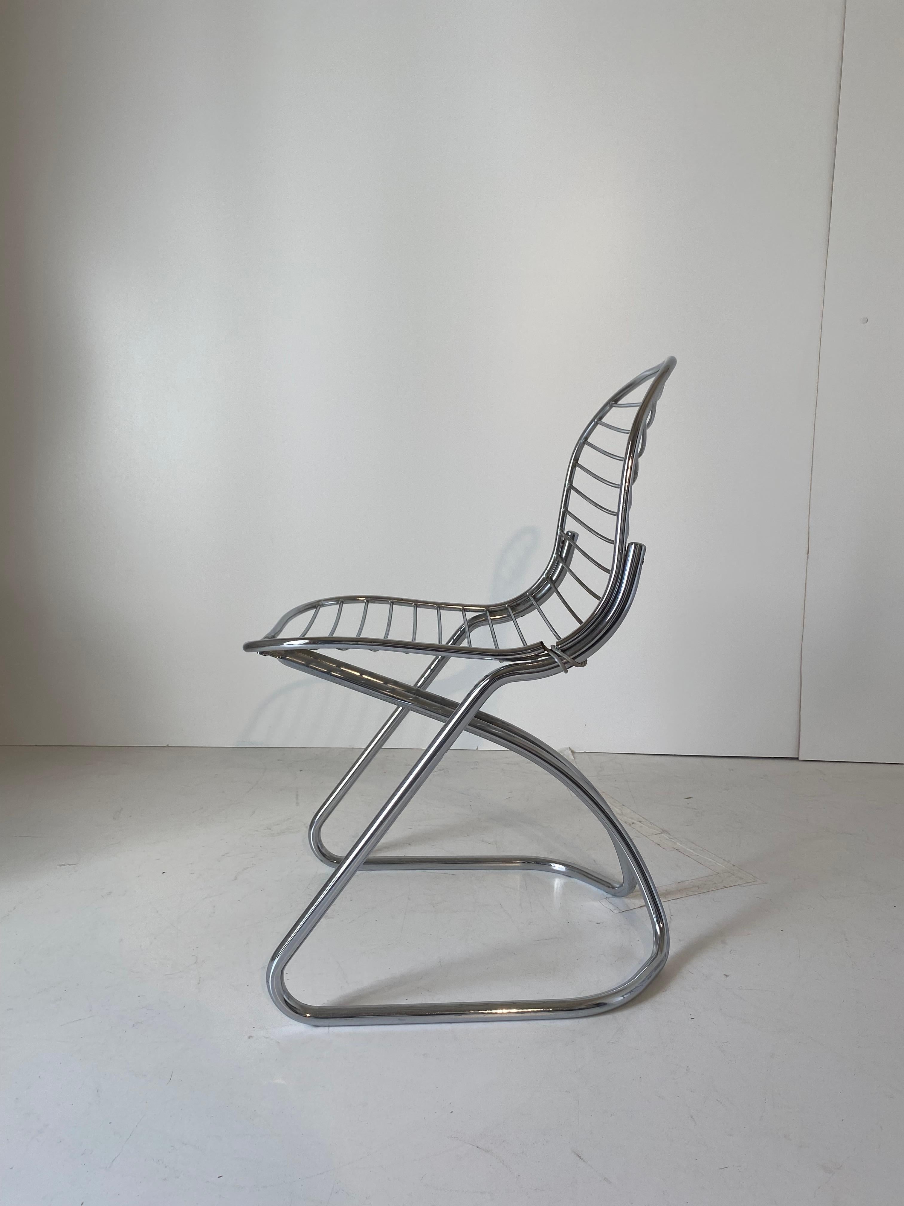 Gastone Rinaldi chromed Dining Chairs for RIMA, Set of Six, Italy I970's 5