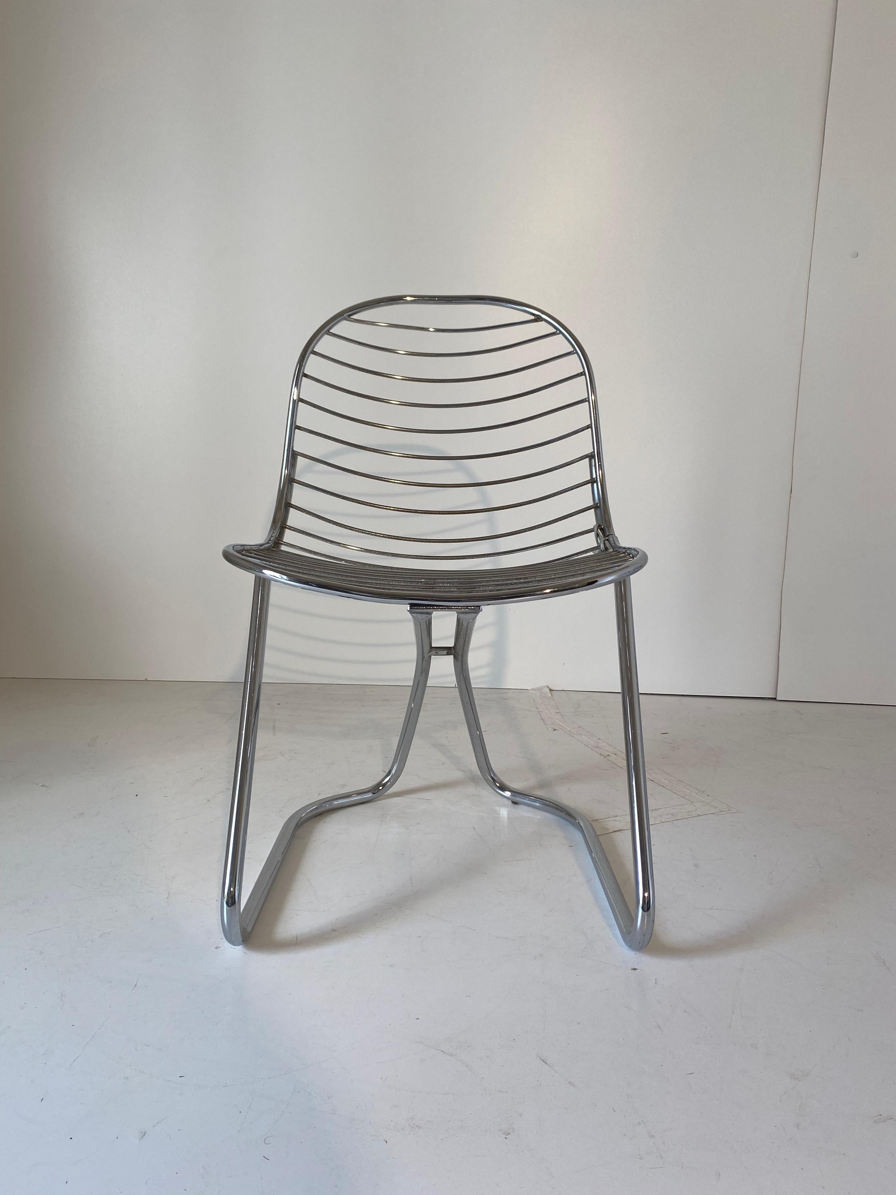 Gastone Rinaldi chromed Dining Chairs for RIMA, Set of Six, Italy I970's 7