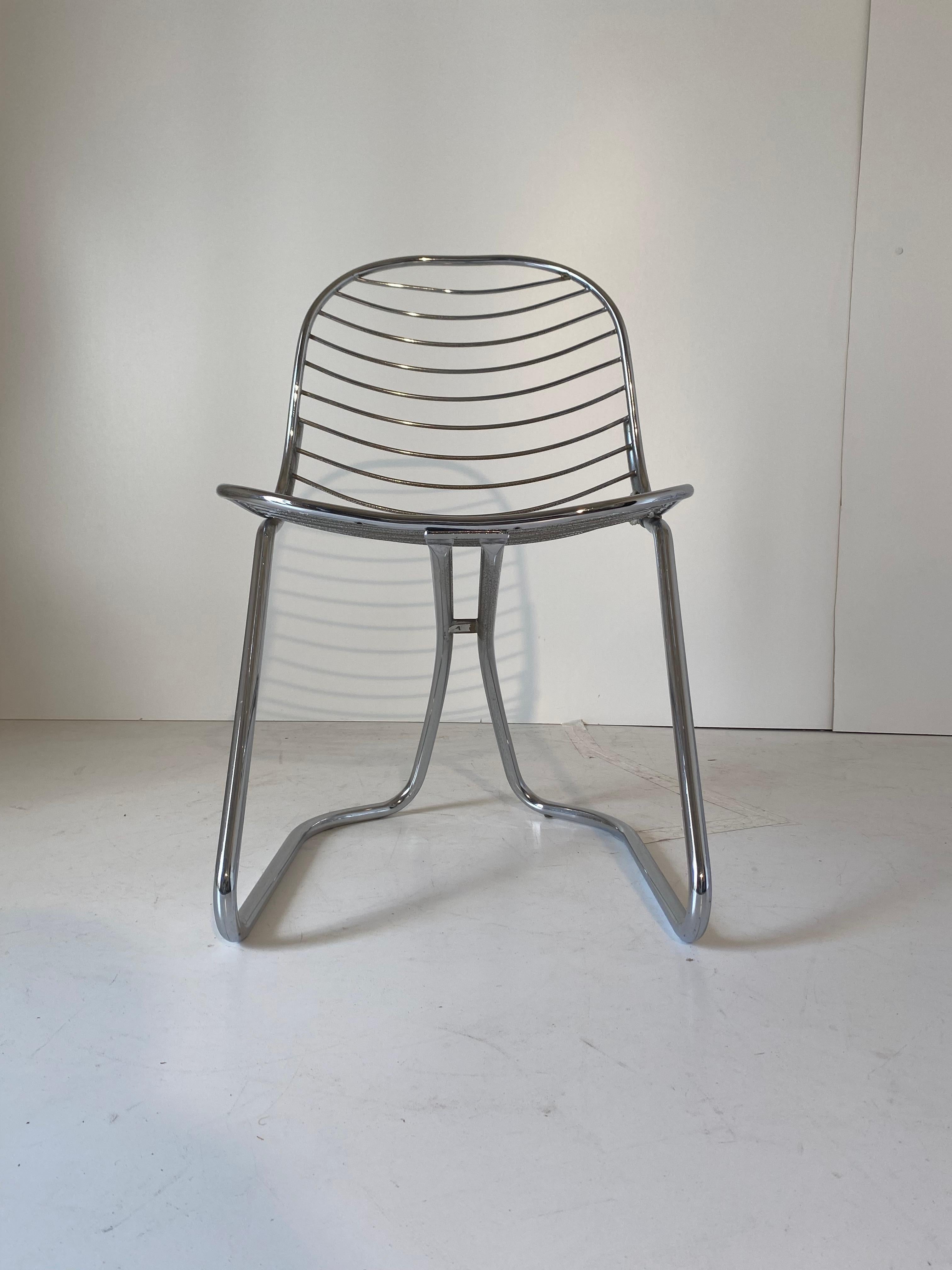 Gastone Rinaldi chromed Dining Chairs for RIMA, Set of Six, Italy I970's 8