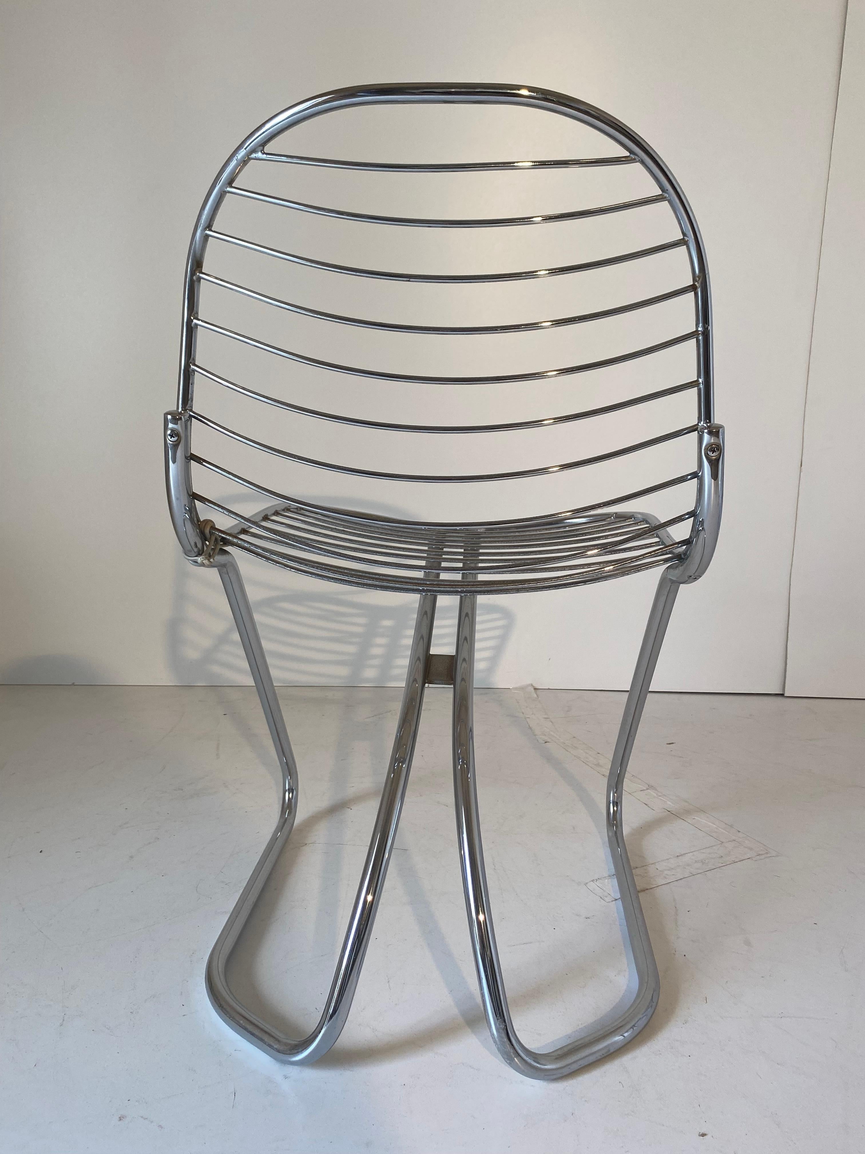 Gastone Rinaldi chromed Dining Chairs for RIMA, Set of Six, Italy I970's 10