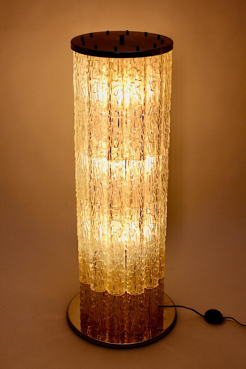 Space Age Chromed Metal Plexiglass Vintage Floor Lamp, 1960s, France For Sale 1