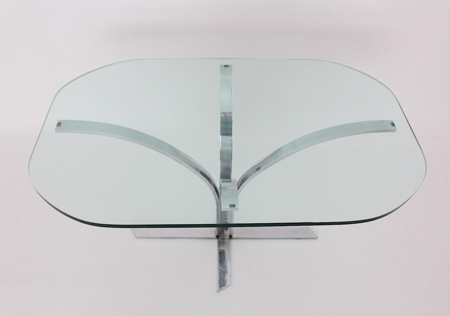 Mid-20th Century Space Age Chromed Metal Vintage Dining Table or Writing Table, 1960s, Germany For Sale