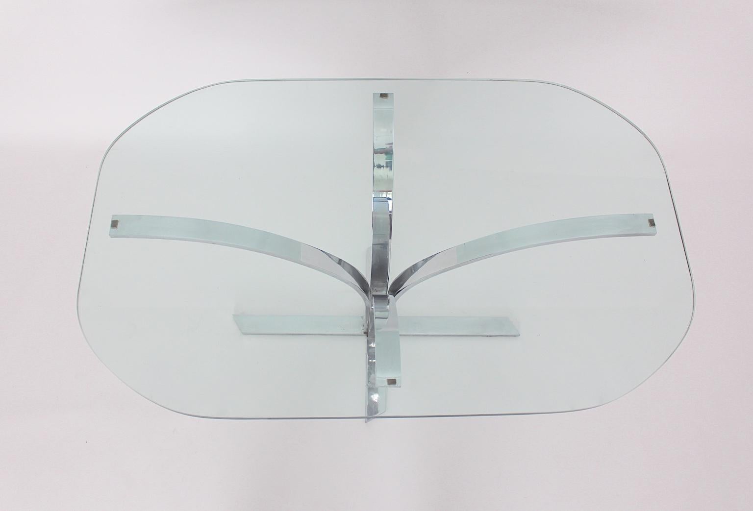 Space Age Chromed Metal Vintage Dining Table or Writing Table, 1960s, Germany For Sale 1