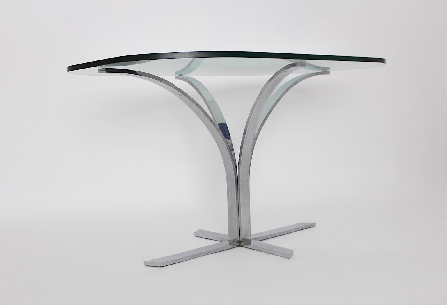 Space Age Chromed Metal Vintage Dining Table or Writing Table, 1960s, Germany For Sale 4