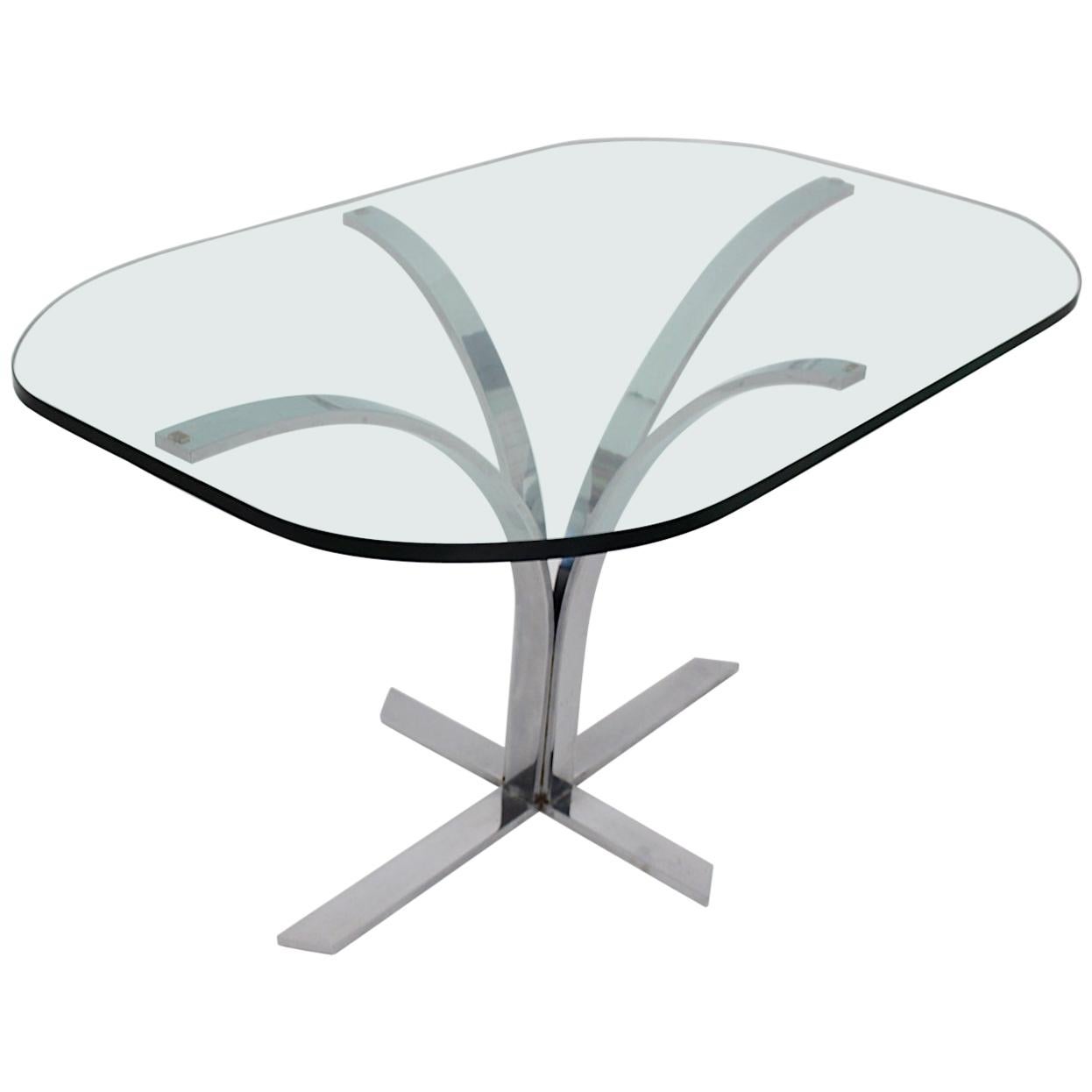 Space Age Chromed Metal Vintage Dining Table or Writing Table, 1960s, Germany For Sale