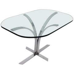 Space Age Chromed Metal Vintage Dining Table or Writing Table, 1960s, Germany