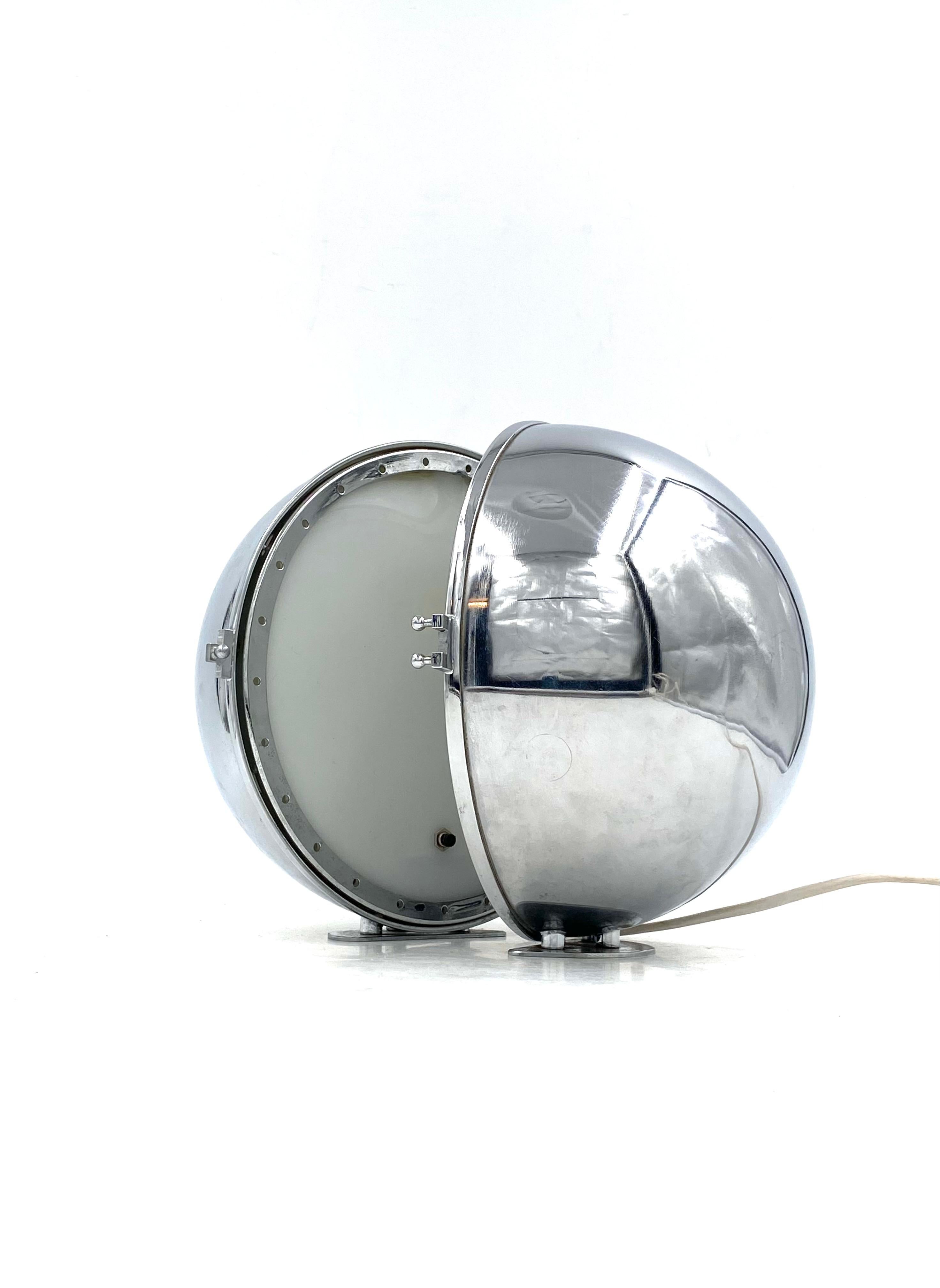 Space age chromed spherical table lamp, Italy, 1970s 5