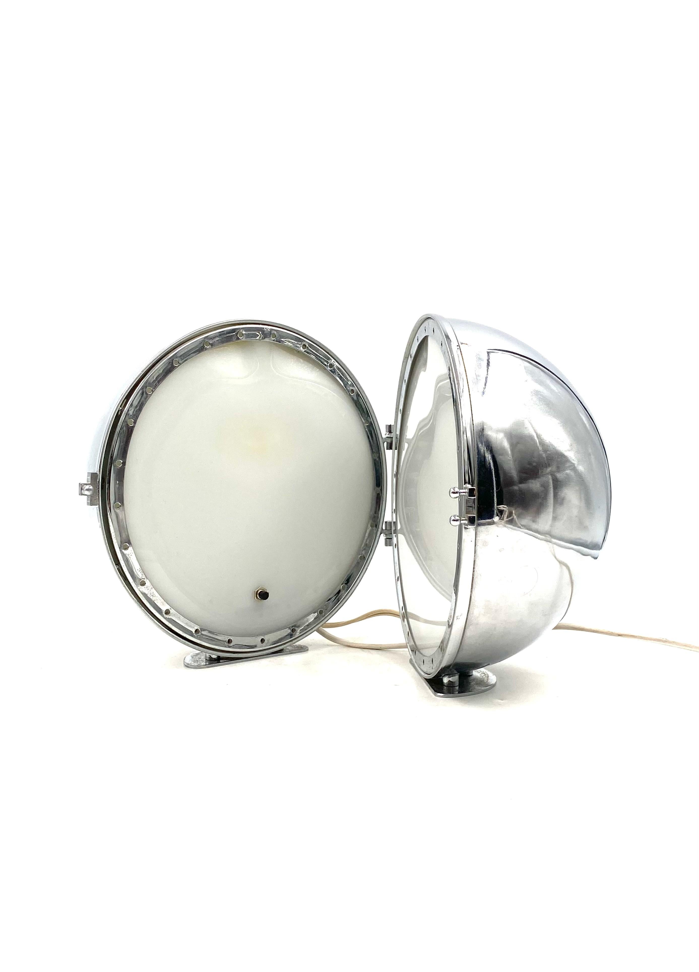 Space age chromed spherical table lamp, Italy, 1970s For Sale 6