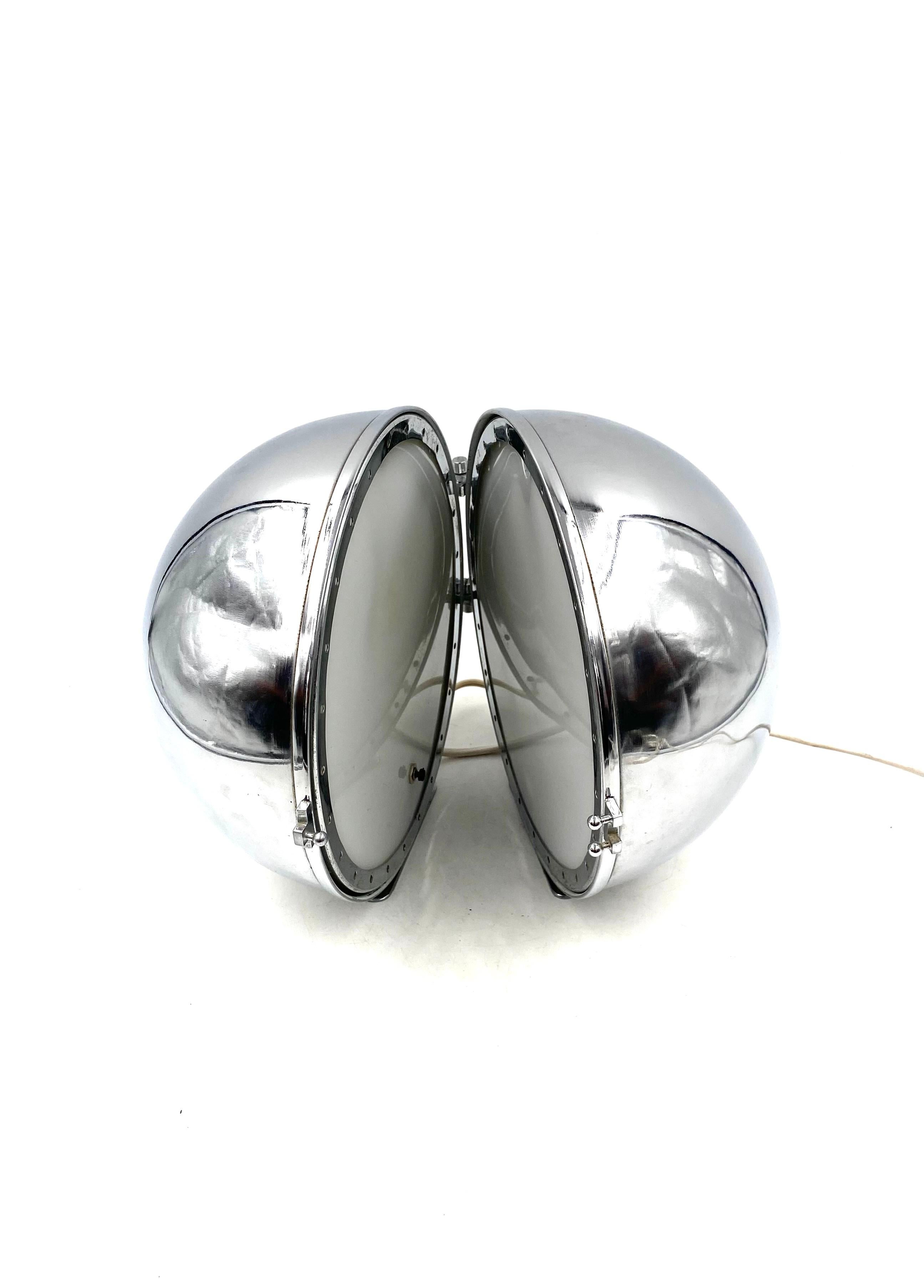 Space age chromed spherical table lamp, Italy, 1970s 9