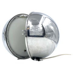 Vintage Space age chromed spherical table lamp, Italy, 1970s