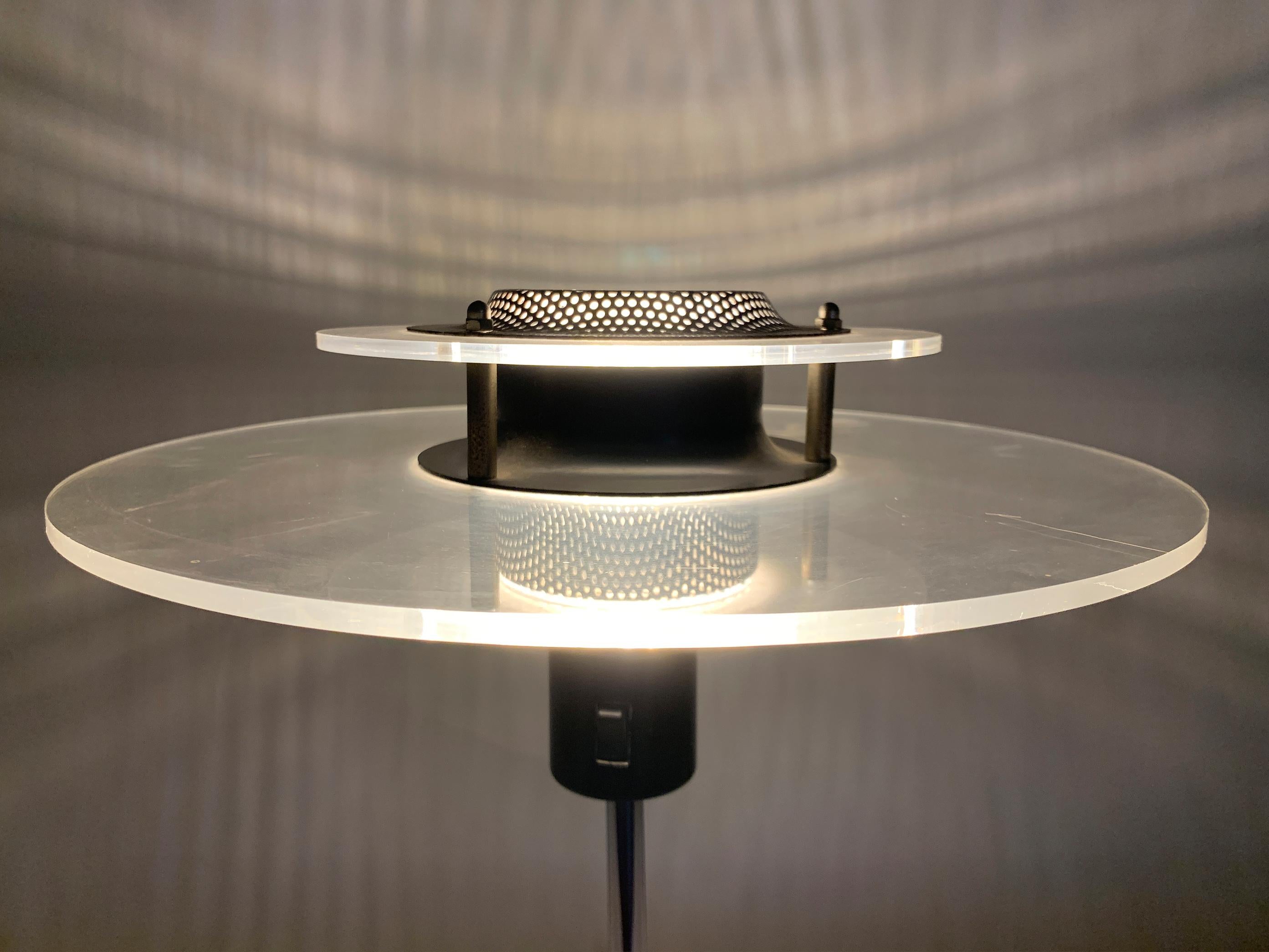 Space Age Cirkel Ikea Table Lamp Plexiglass (Acrylic) and Metal, 1990 For Sale 5