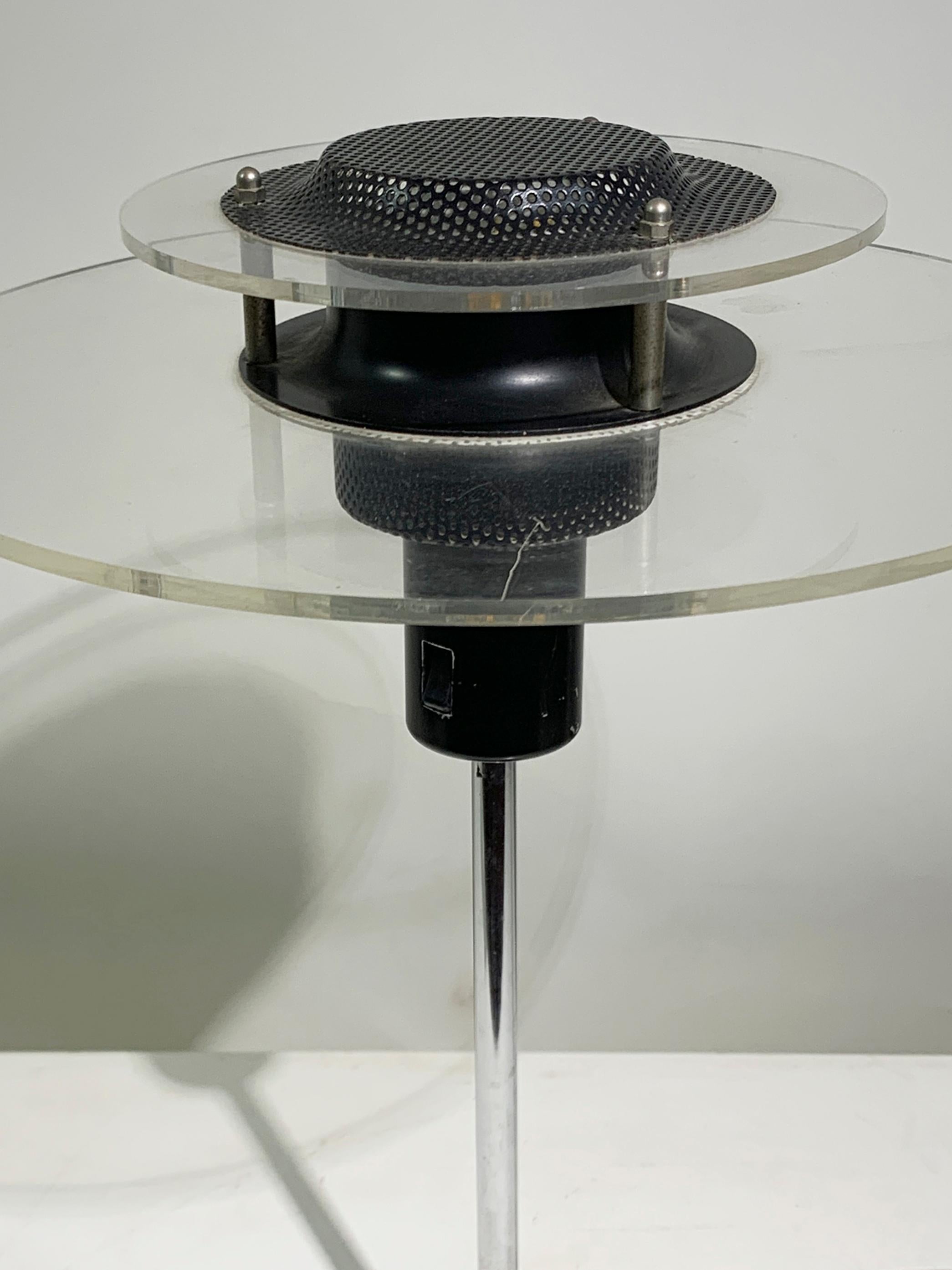Swedish Space Age Cirkel Ikea Table Lamp Plexiglass (Acrylic) and Metal, 1990 For Sale