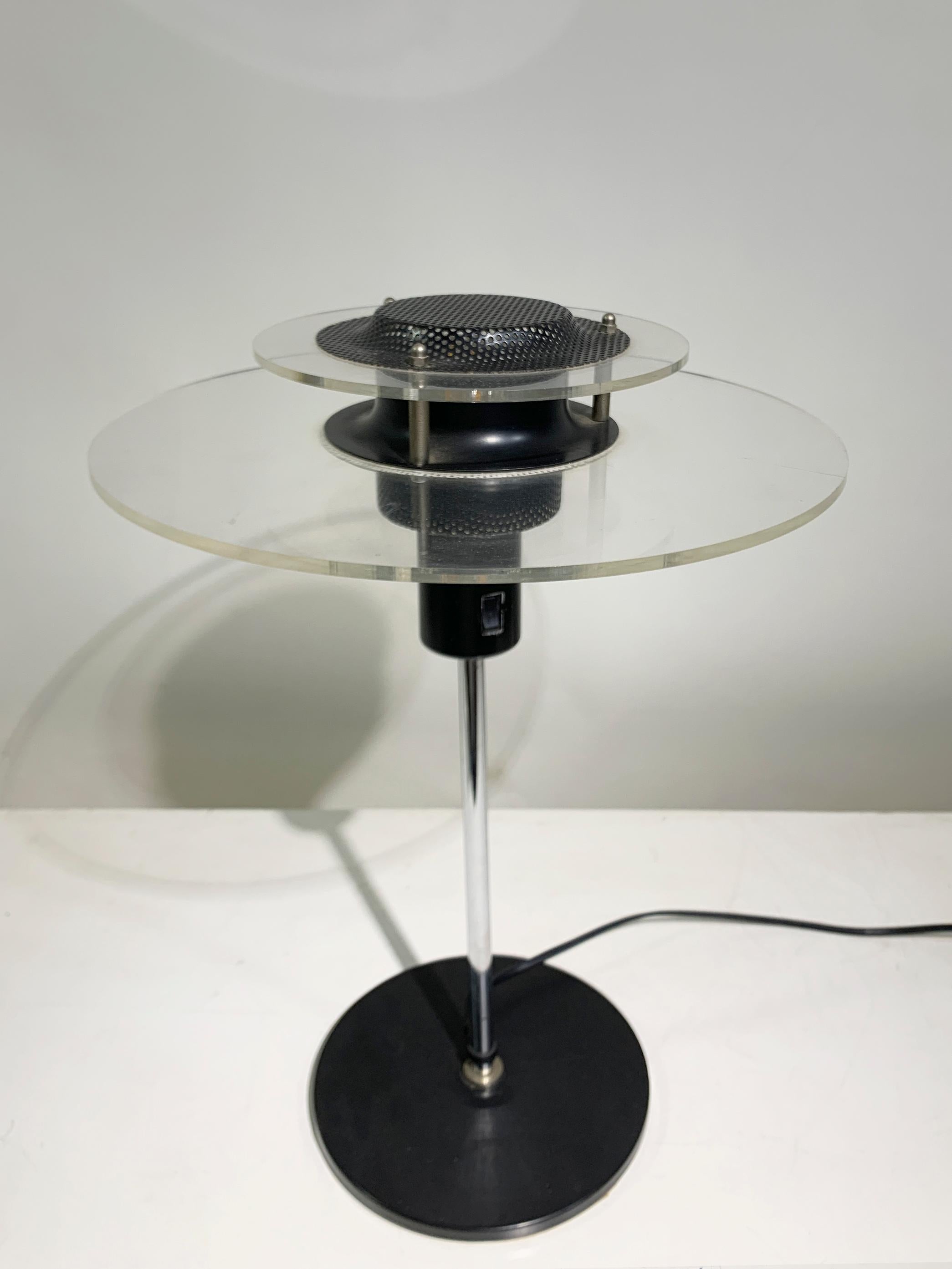20th Century Space Age Cirkel Ikea Table Lamp Plexiglass (Acrylic) and Metal, 1990 For Sale