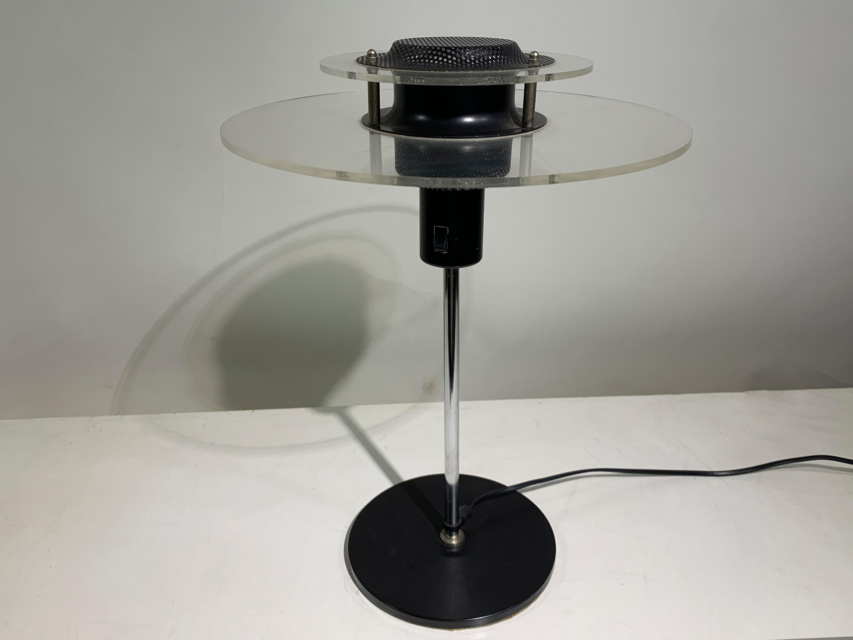 Space Age Cirkel Ikea Table Lamp Plexiglass (Acrylic) and Metal, 1990 For Sale 1