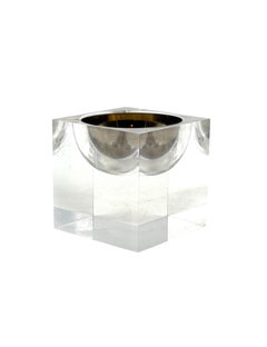Space Age Aschenbecher aus klarem Lucit, Italien 1970er