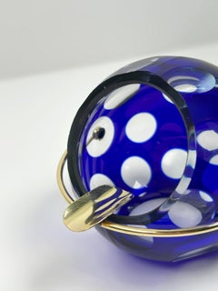Space Age Cobalt Blue Glass Ashtray by Marita Voigt for Harzkristall, 1960s