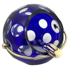 Space Age Cobalt Blue Glass Ashtray by Marita Voigt for Harzkristall, 1960s