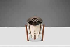 Space Age Kaffeekanne / Perkolator / Server in Chrom und Teakholz, Regal, USA, 1960er Jahre