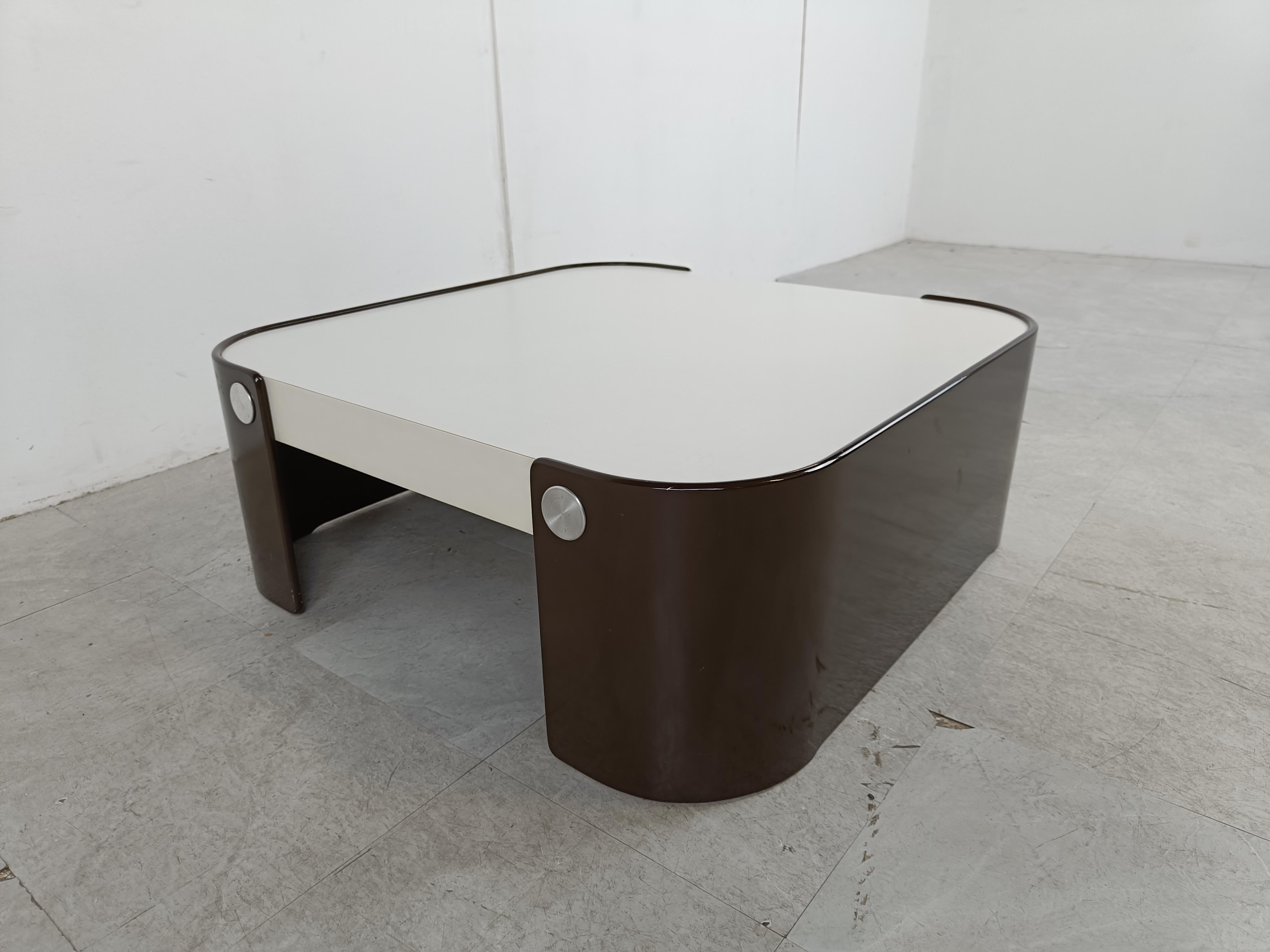 Wood Space Age Coffee Table, 1970s For Sale