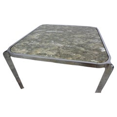 Space Age Coffee Table in Chrome and Quartzite
