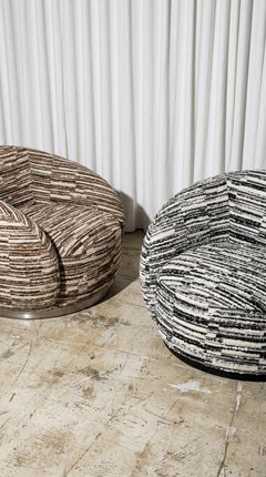 Silla giratoria de chenilla negra Space Age Contemporary Tregua