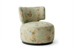 Silla Giratoria Capricho Verde Ditsy Floral Contemporáneo Space Age
