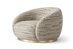 Space Age Silla giratoria contemporánea de chenilla blanca Tregua