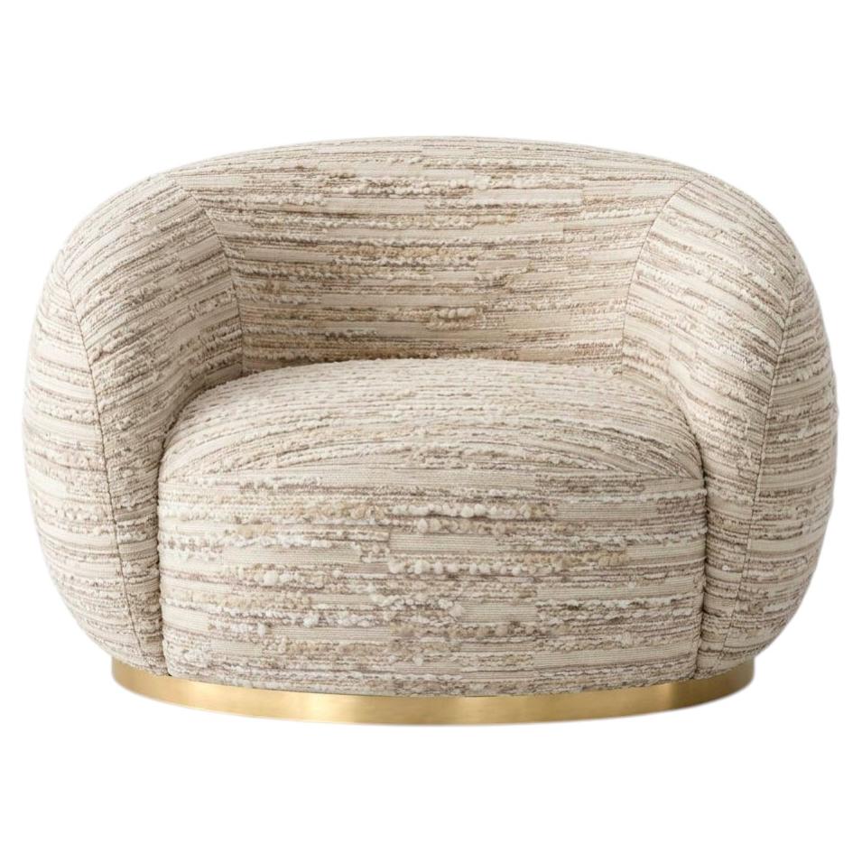Space Age Silla giratoria contemporánea de chenilla blanca Tregua