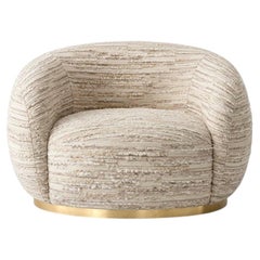 Space Age Silla giratoria contemporánea de chenilla blanca Tregua