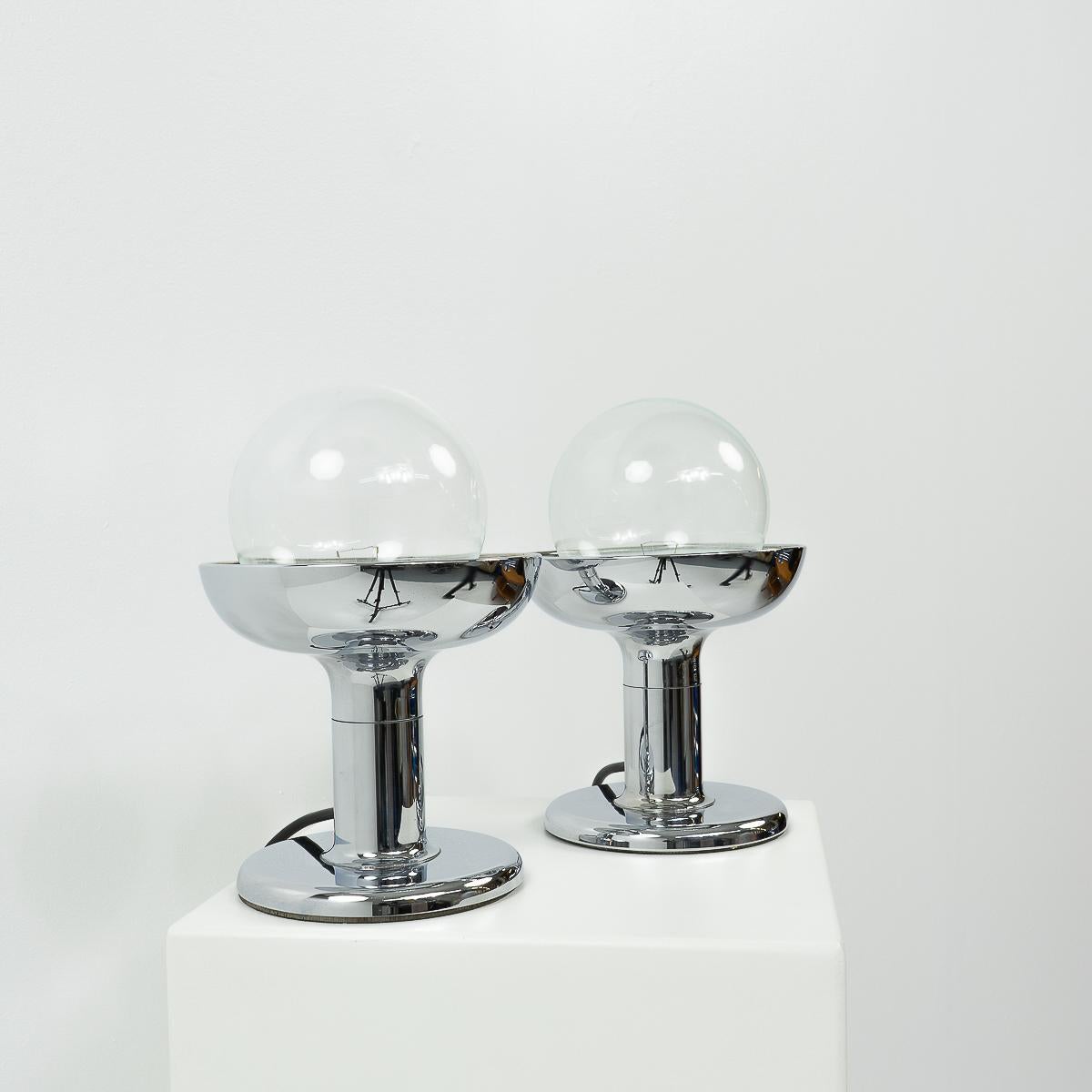 German Space Age Cosack Chromed Table Lamps, Set of two, 1970s For Sale