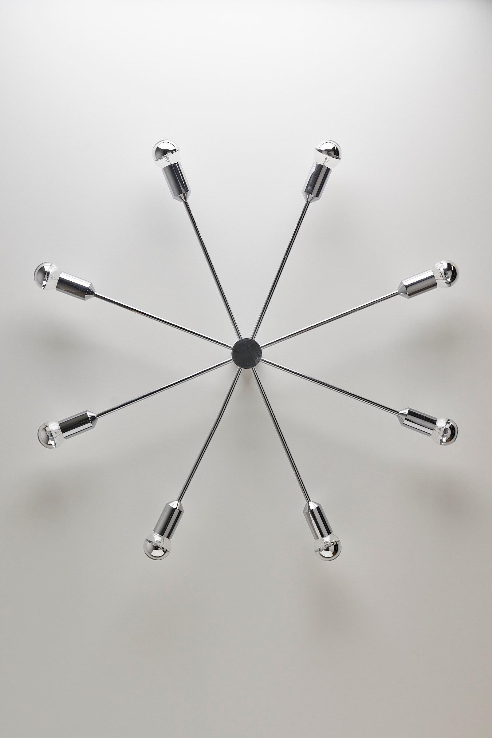 Space Age Cosack Sputnik wall lamp chrome with 8 arms For Sale 5