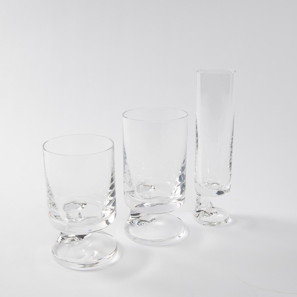 Space Age Crystal 1970s Drinking Glasses by Italian Designer Joe Colombo In Good Condition In Brussels, BE