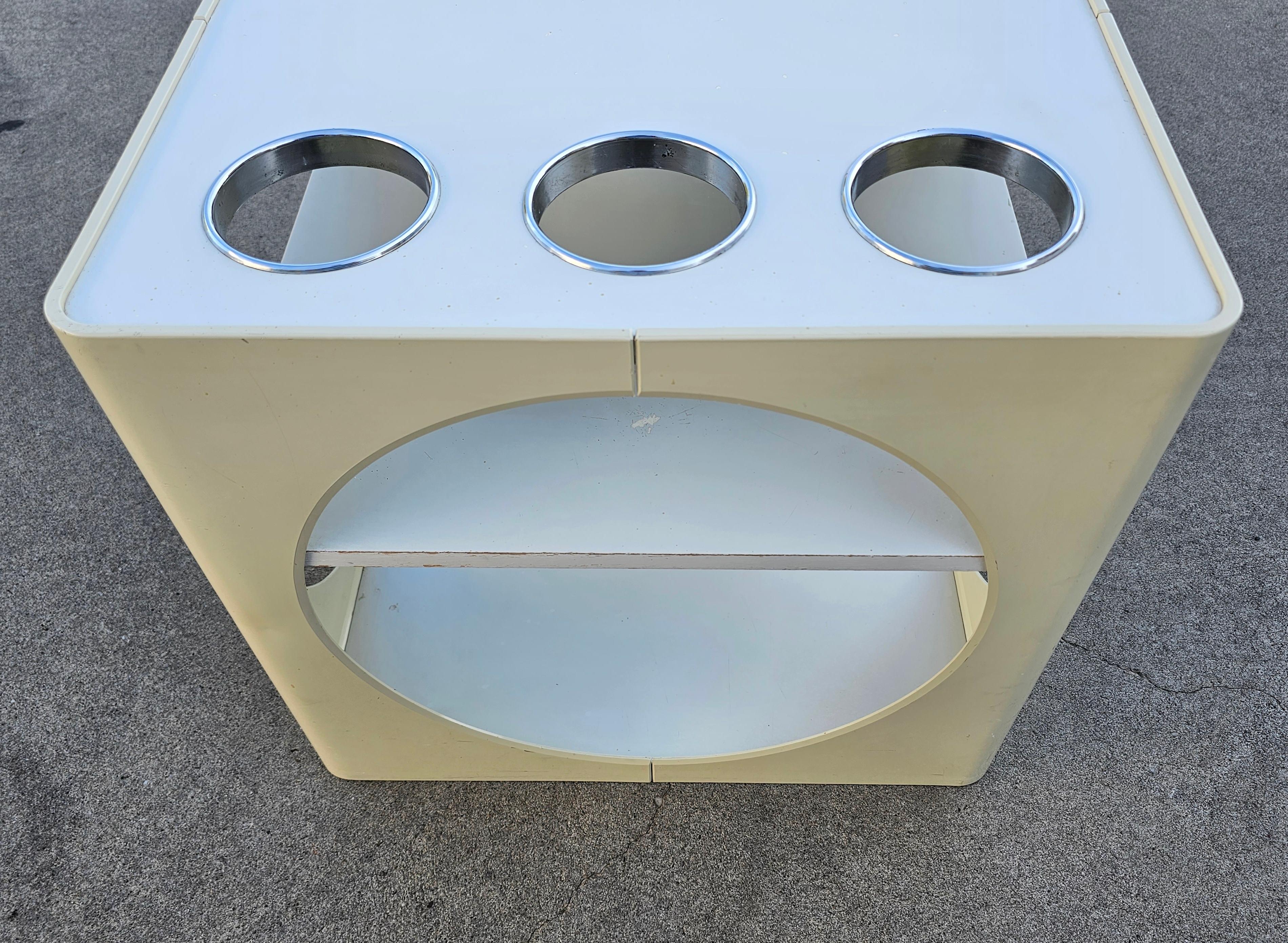 Space Age Cube Bar or Side Table in Off-White, West Germany 1970s For Sale 6