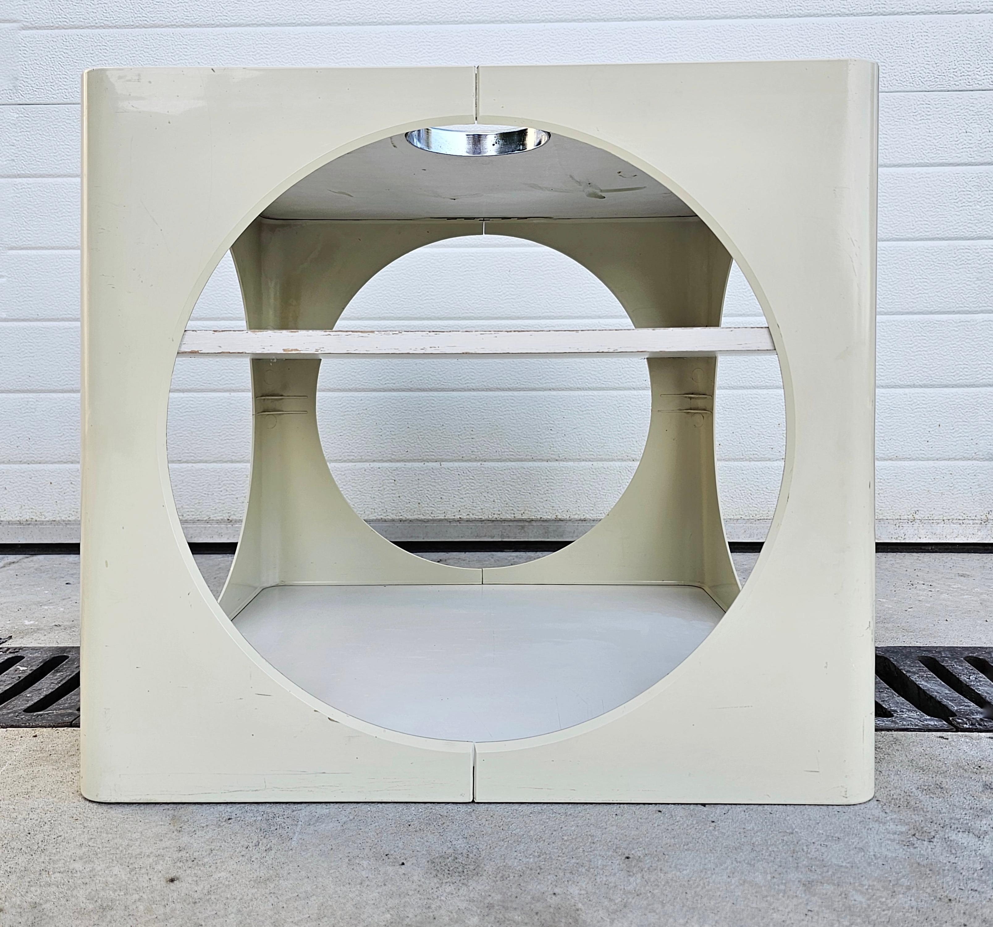 Space Age Cube Bar or Side Table in Off-White, West Germany 1970s For Sale 3