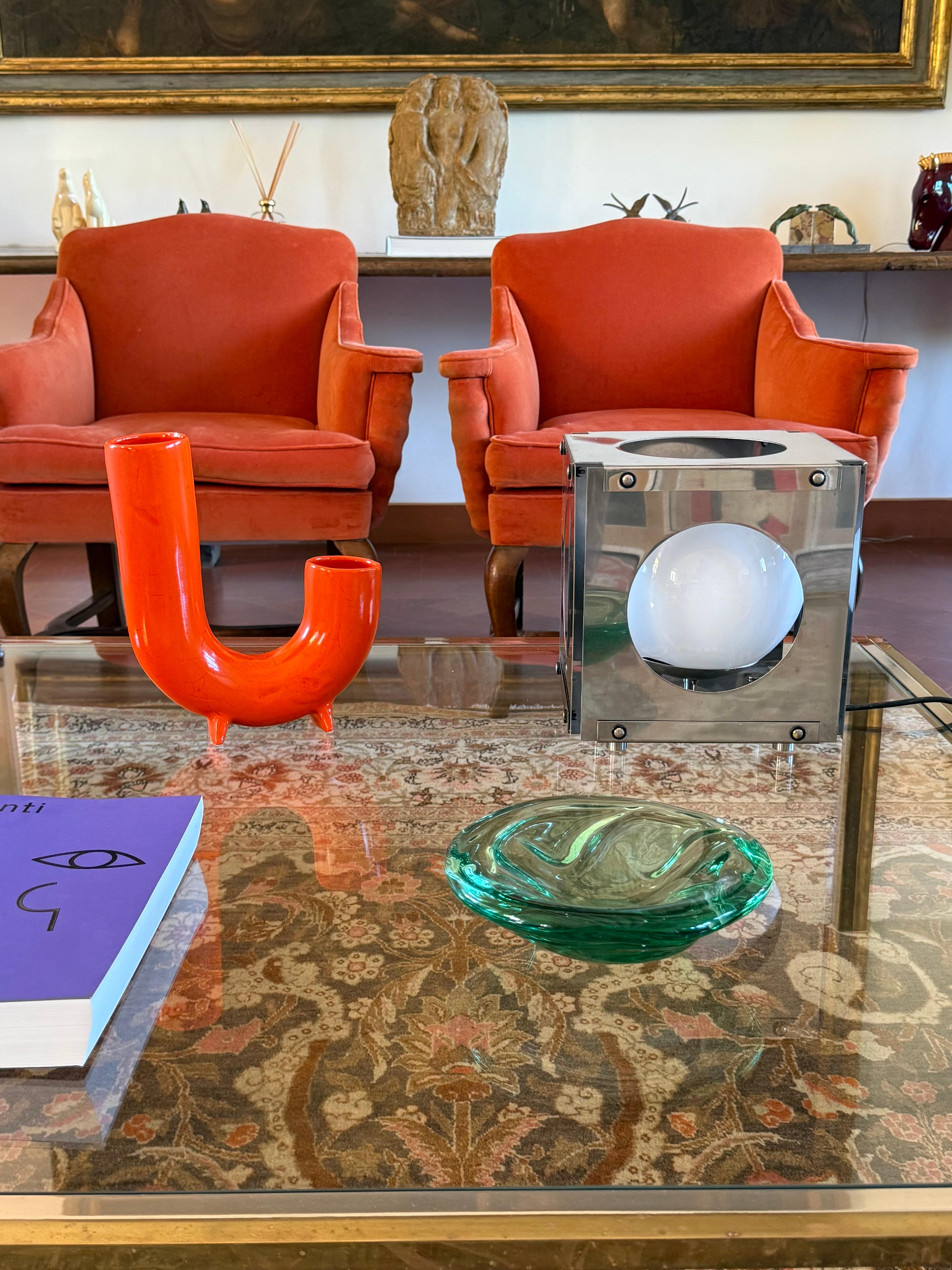 Lampe de table cubique de l'ère spatiale, Italie, 1970 Excellent état - En vente à Firenze, IT