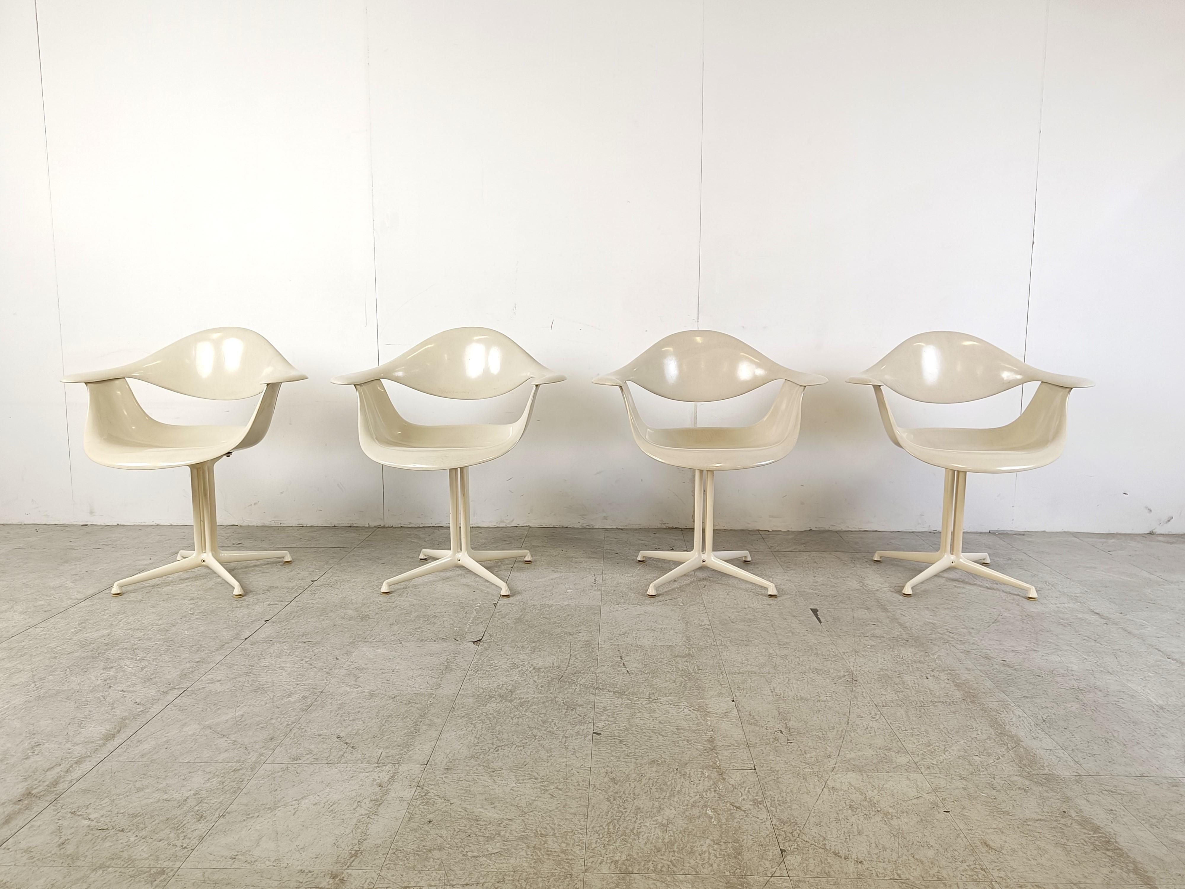 Metal Space Age Daf Chairs by George Nelson for Herman Miller, Set of 4 For Sale