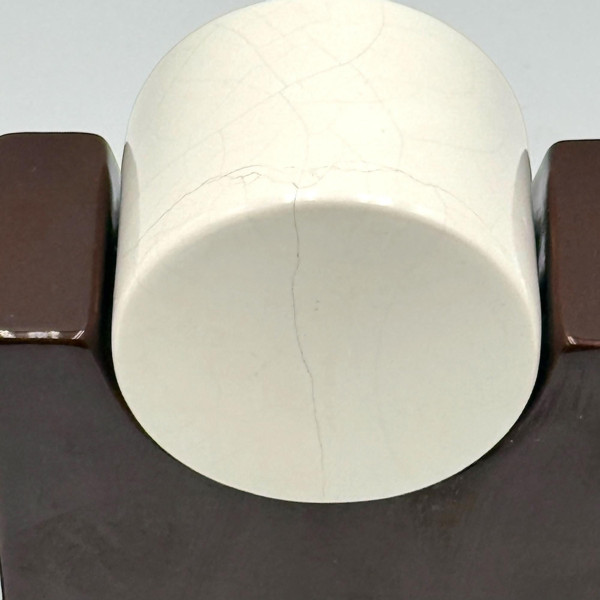 Space Age Design 70s Ceramic Coffee Set by Sele Arte Italy, Brown and Sculptural 3