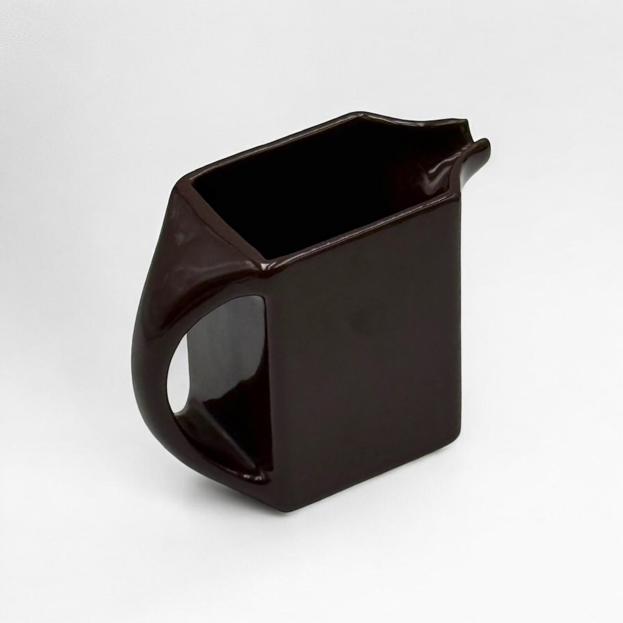 Space Age Design 70s Ceramic Coffee Set by Sele Arte Italy, Brown and Sculptural 4