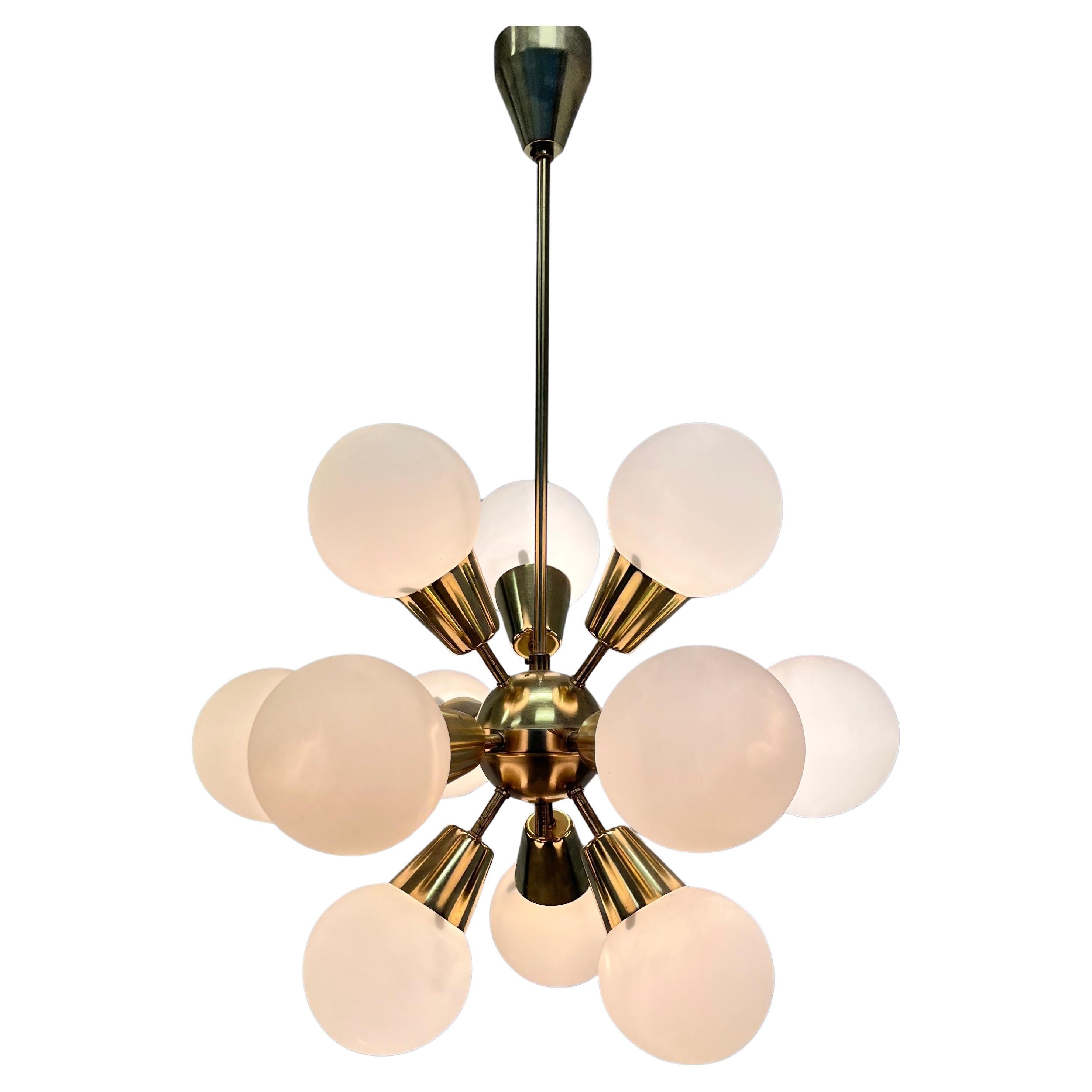 Space Age Design Chandelier Sputnik by Kamenicky Senov, 1970s - Czechoslovakia