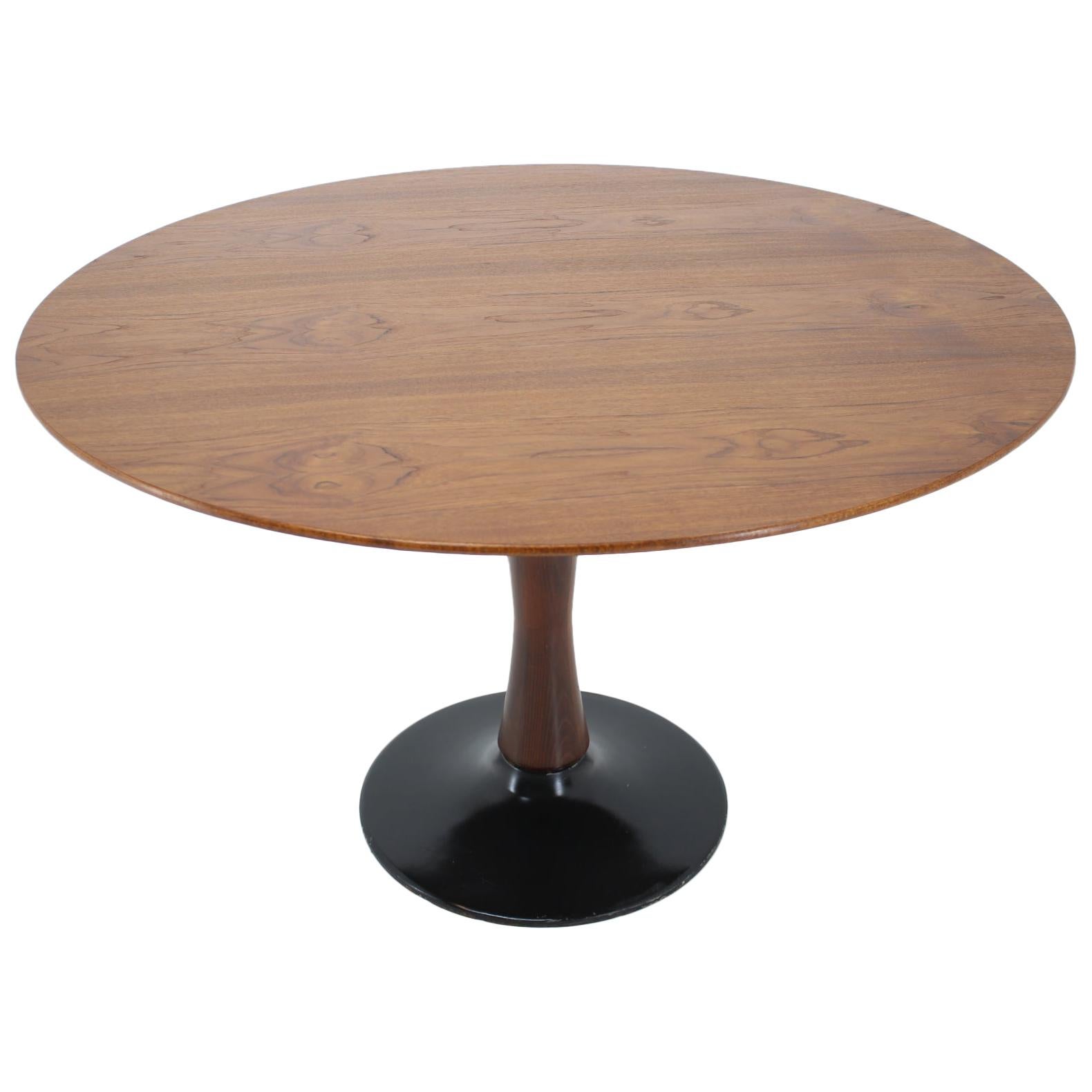 1970s Teak Round Dining table , Czechoslovakia