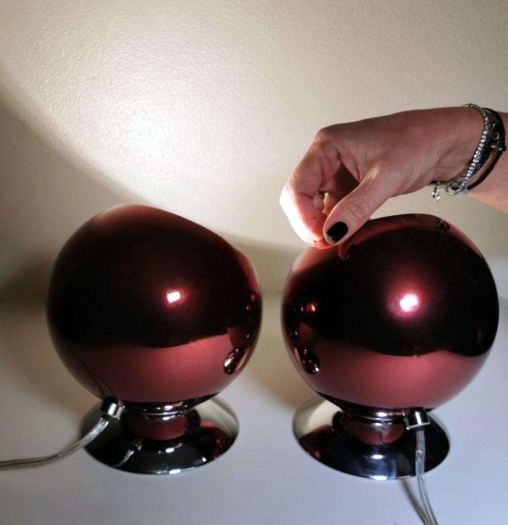 Space Age Design Eye Ball Gepo Pair of Dutch Colored Aluminum Abat-Jour For Sale 12