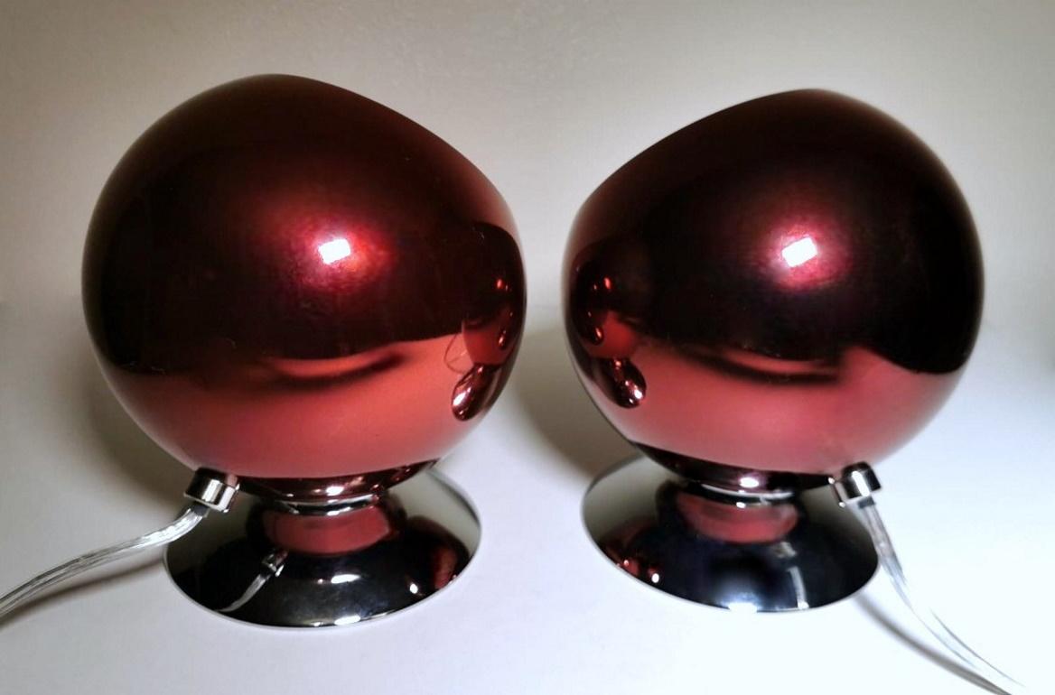 20th Century Space Age Design Eye Ball Gepo Pair of Dutch Colored Aluminum Abat-Jour For Sale